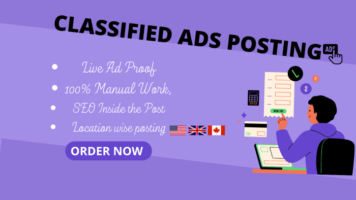 I Will Post 40 Ads in top Classified Ad Posting Sites. ( WTHIN 36 Hours Completion rate)