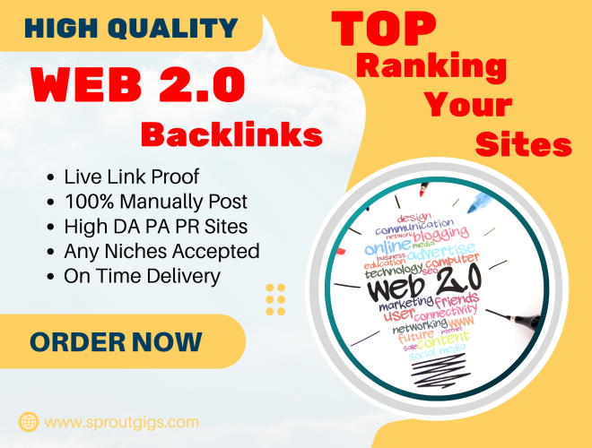 I will create 30 High-Quality Web 2.0 Backlinks ๐