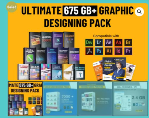 I Will Provide Ultimate 675 GB Graphic Design Mega Bundle