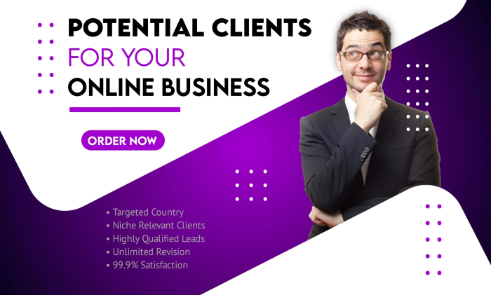 I will find clients, clients outreach, google clients, potential clients for business