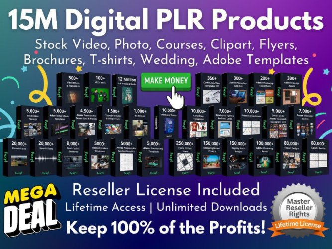 I will provide 15+ Million Resell Digital Products Bundle
