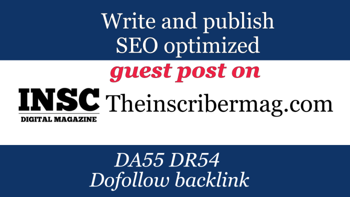 I Will Write And Publish SEO Guest Post On TheInscriberMag
