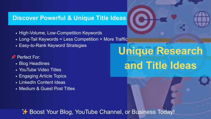 I Will Create 3 Powerful SEO-Optimized Title Ideas for Your YouTube & Blog + Free Tags