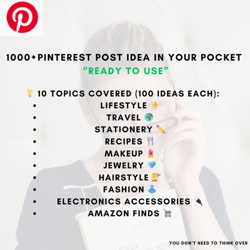 I Will Provide 1000+ High-Quality Pinterest Post Ideas (Lifestyle, Travel, Fashion, Recipes & More)