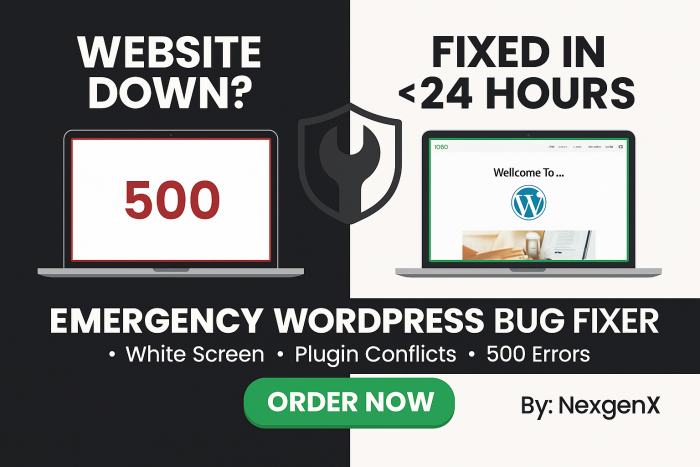 I'll Resolve Emergency WordPress & any WebSite Bug Fix White Screen, 500 Errors & Plugin Conflicts