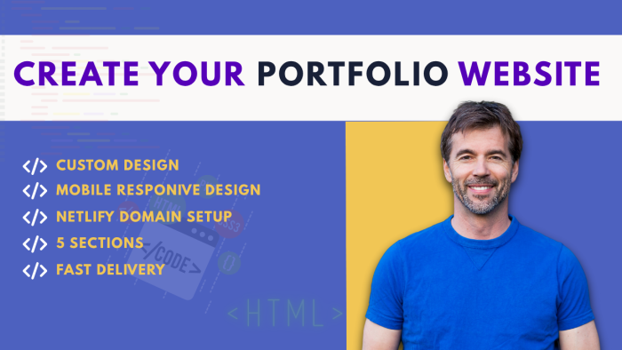 I will create an one page mobile responsive portfolio website with ...