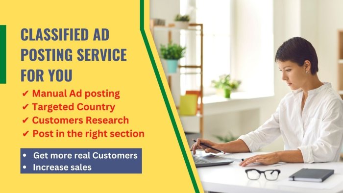 I will post 5 HQ classified ads on top classified ad posting sites