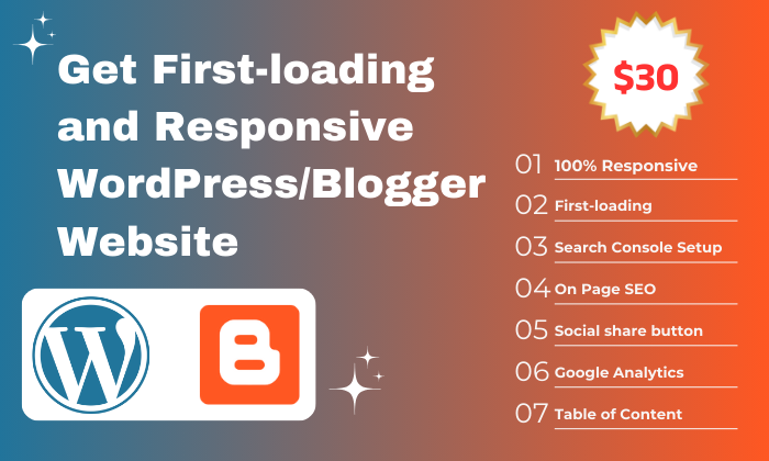 I Will Create a First-loading and Responsive WordPress/Blogger Website
