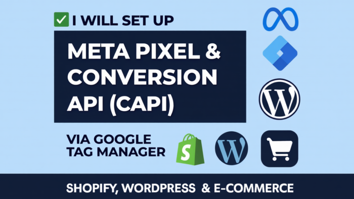 I will set up Meta Pixel & Conversion API via Google Tag Manager for Shopify, WordPress & E-Com
