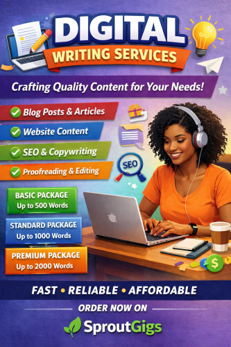 I will provide professional digital writing and content creation services.about 1500 words