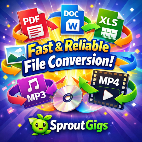 I Will Convert File, PDF, Word, Excel, Image, Audio, Video ✅