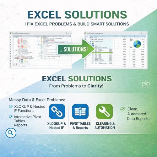 I Will Do Your Excel Tasks and Turn Problems Into Solutions