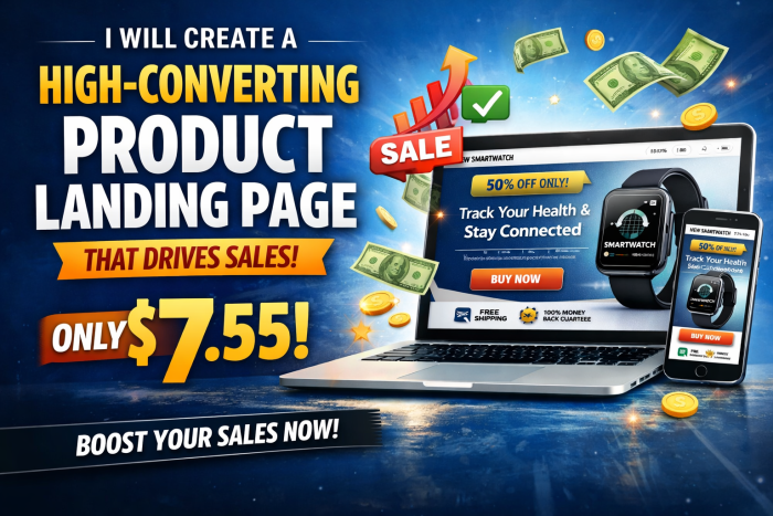 I will create a high-converting product landing page that drives sales