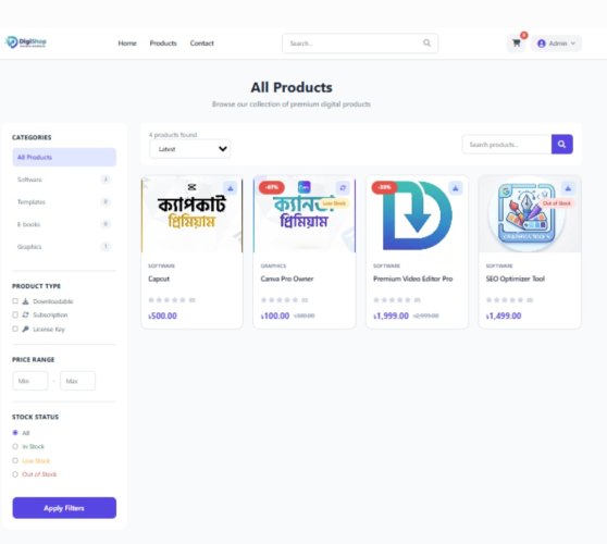 I Will Create A Digital Product Selling ecommerce Website