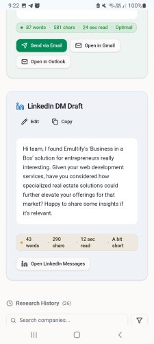 I will search 3 AI-powered company that writes outreach like a senior SDR