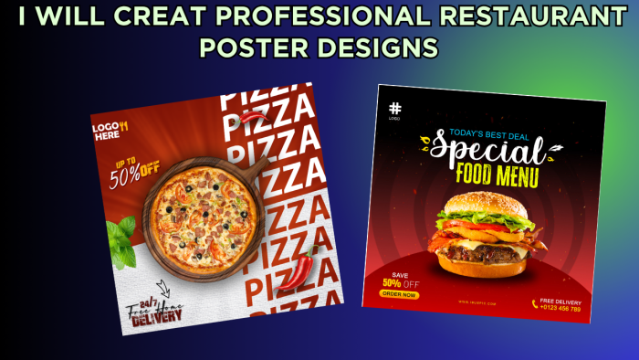 I will design a professional Food and restaurant posters, flyers, and social media ads