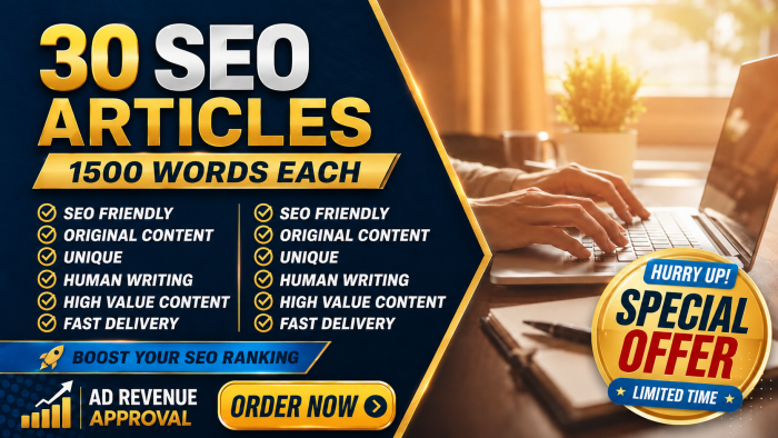I Will Provide 10 SEO Articles For Ad Revenue Approval and Rankings