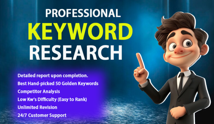 I Will Do a Detailed Keyword Research to Give You 50 High-Traffic Keywords