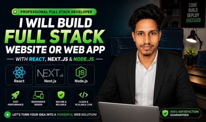 I Will Build A Full Stack Website Or Web App With React Node Js And Next Js