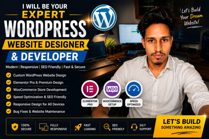 I Will Be Your Expert WordPress Website Designer and Developer