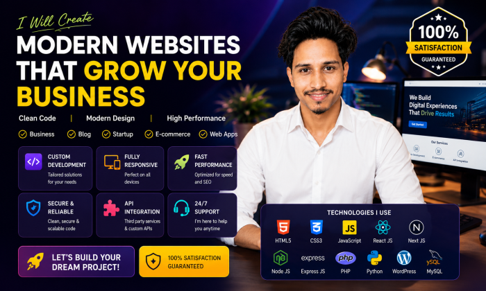 I Will Create a Custom Website for Your Business, Blog, or Startup