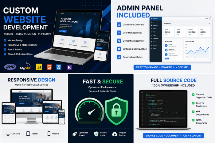 I Will Create a Custom PHP Website