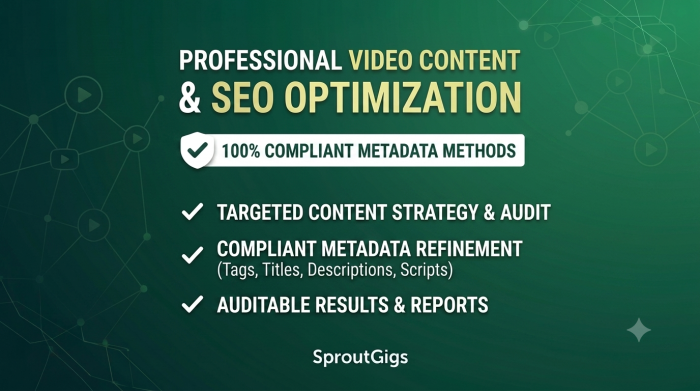 I will improve the SEO of your video professionally