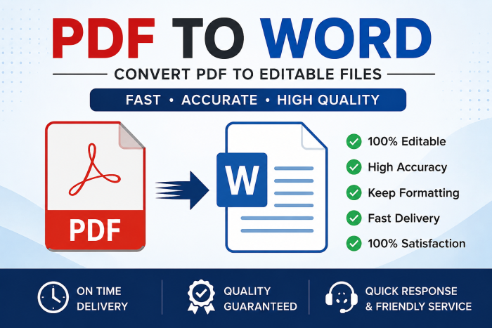 I will convert PDF to Word or Word to PDF accurately