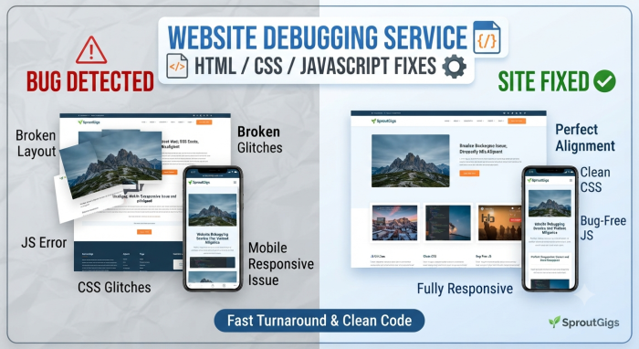 Fix Bugs and Errors in My Website (HTML/CSS/JS)
