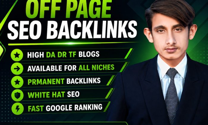 I will do off page SEO link building, high da backlinks, guest post