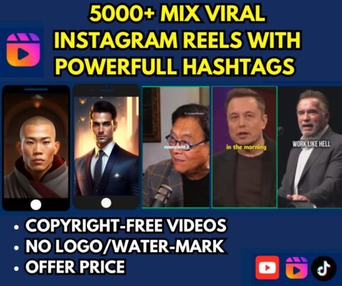 I will provide 5000 Copyright-Free Viral Mix Instagram Reels & YouTube Shorts Bundle