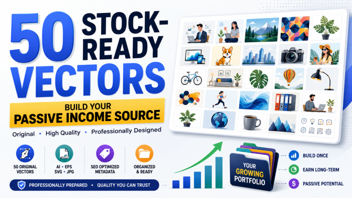 I Will Create and Upload Adobe Stock Vectors for Passive Income