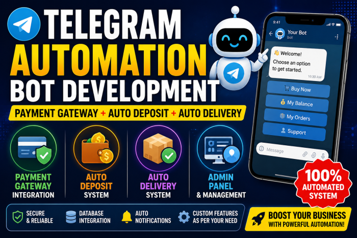 I Will Develop a Custom Telegram Automation Bot With Payment Gateway