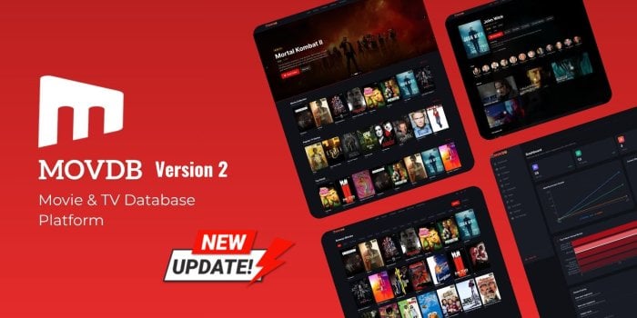 I will provide MOVDB premium movie TV database and entertainment community script