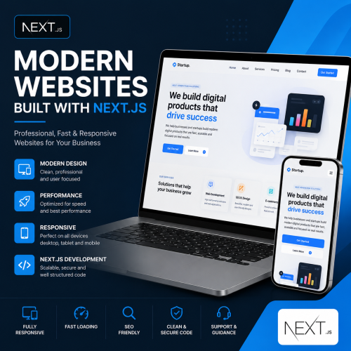 I will design and develop a modern responsive website using Next.js