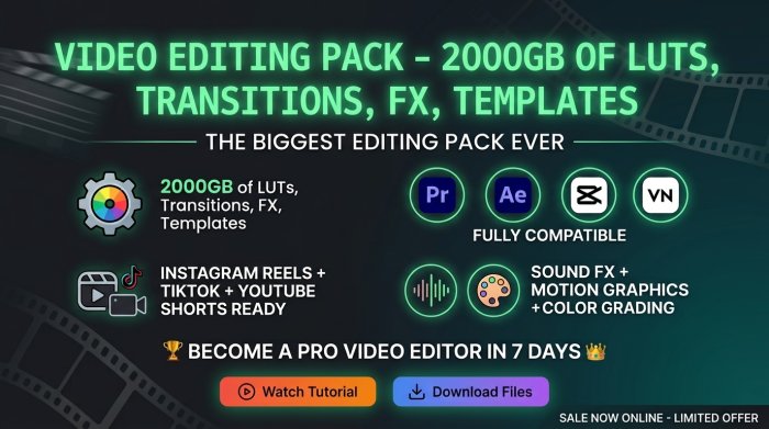I will provide a 2000 GB Video Editing Pack