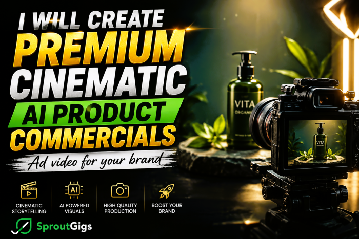 I will create premium cinematic AI product commercials Ad video for your brand