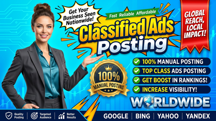 I Will Post 150 Classified Ads to Boost Your Business Online