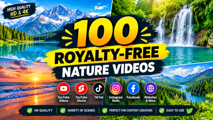 I Will Provide 100 Royalty-Free Nature Videos for YouTube & Social Media