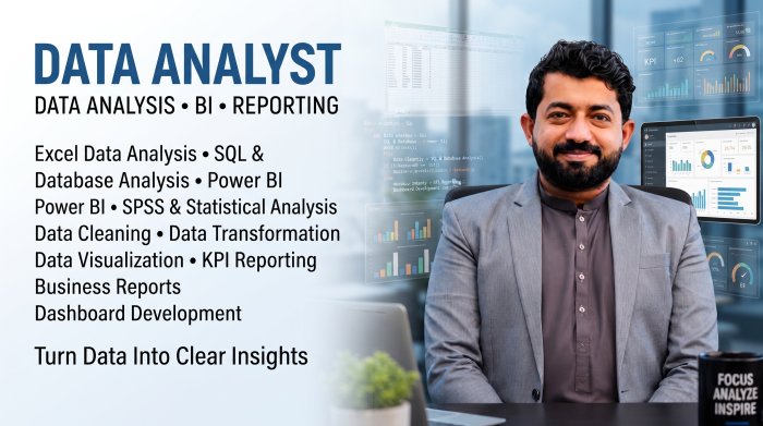 I Will Analyze Your Data Using Excel, SQL, Power BI & SPSS