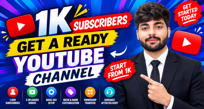 I Will Provide a Ready YouTube Channel With 1,000 Subscribers