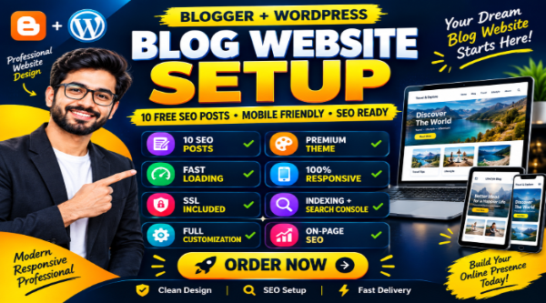 I Will Create Business +  Ad Revenue Ready Blogger & WordPress + Other Full Stack Website