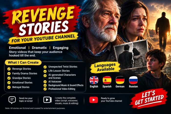 I Will Create Emotional Revenge Stories For Your YouTube Channel