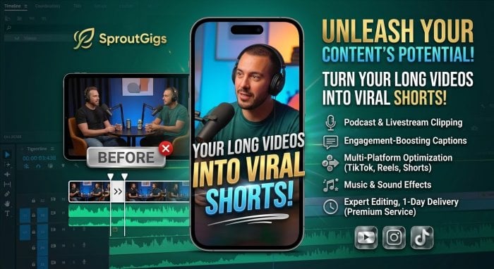​I will create viral short clips reels and shorts from long videos with captions
