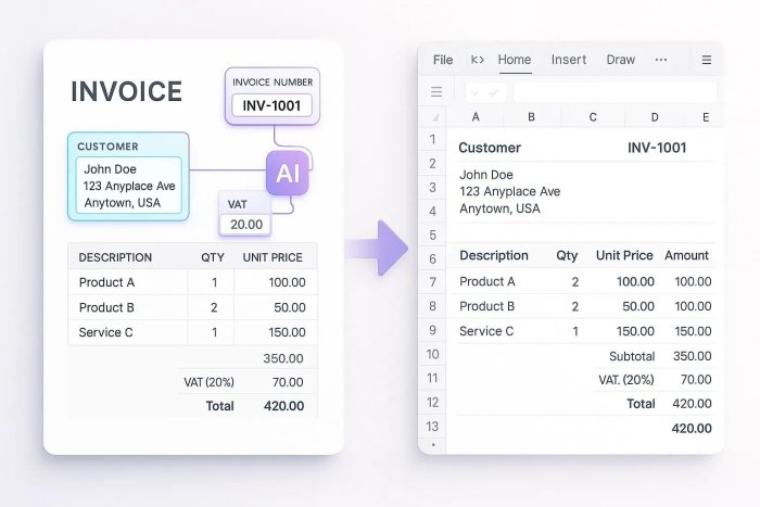 I Will Convert PDF Invoices, Bills and Receipts Into Excel